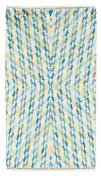 657. RUG. "Solregn". Knotted pile. 209,5 x 113 cm. Signed AB MMF BN.