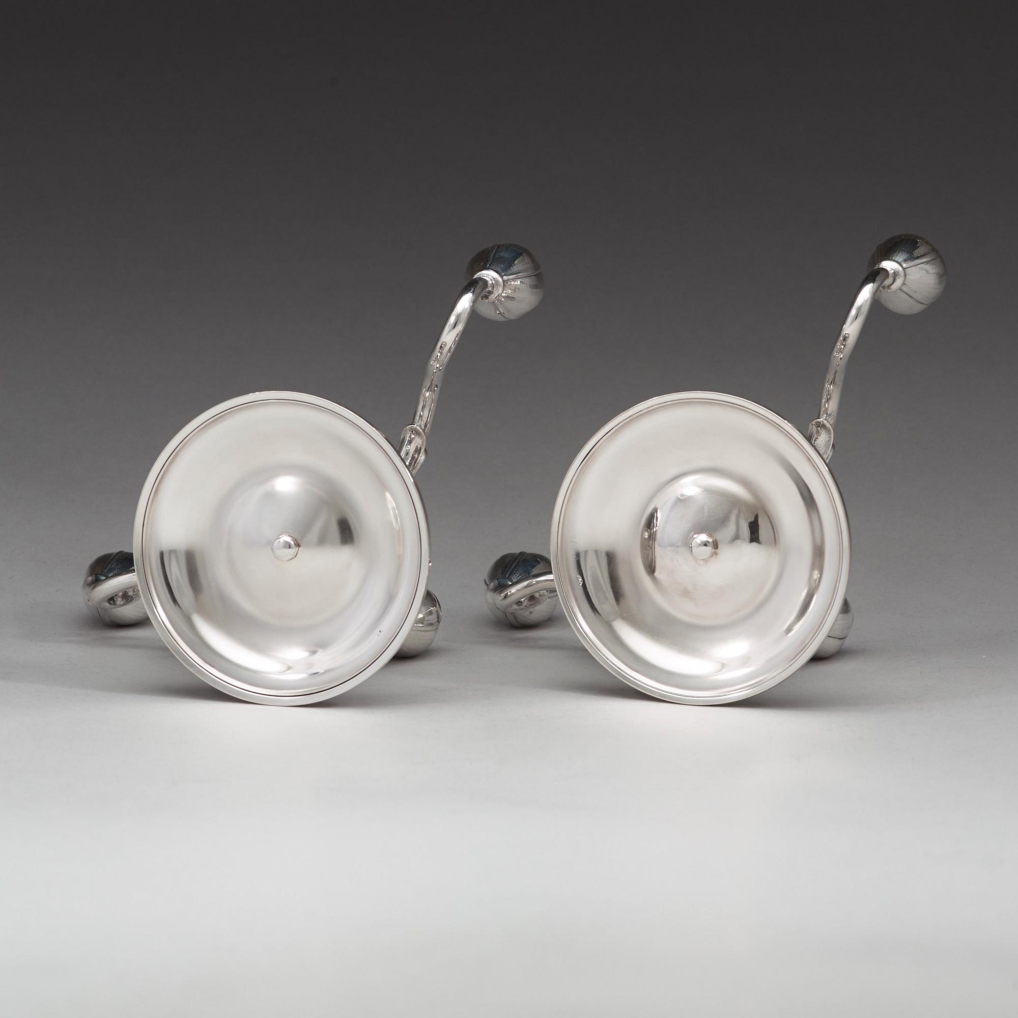 A pair of W.A. Bolin silver candlesticks, Stockholm 1934.