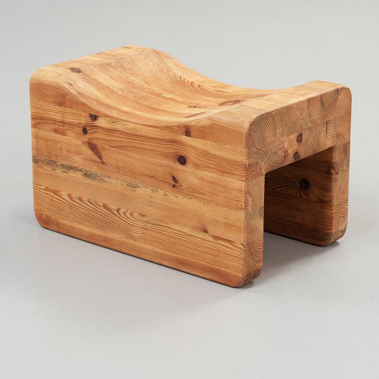 An Axel Einar Hjorth stained pine stool, probably 'Utö', Nordiska Kompaniet, 1930's.