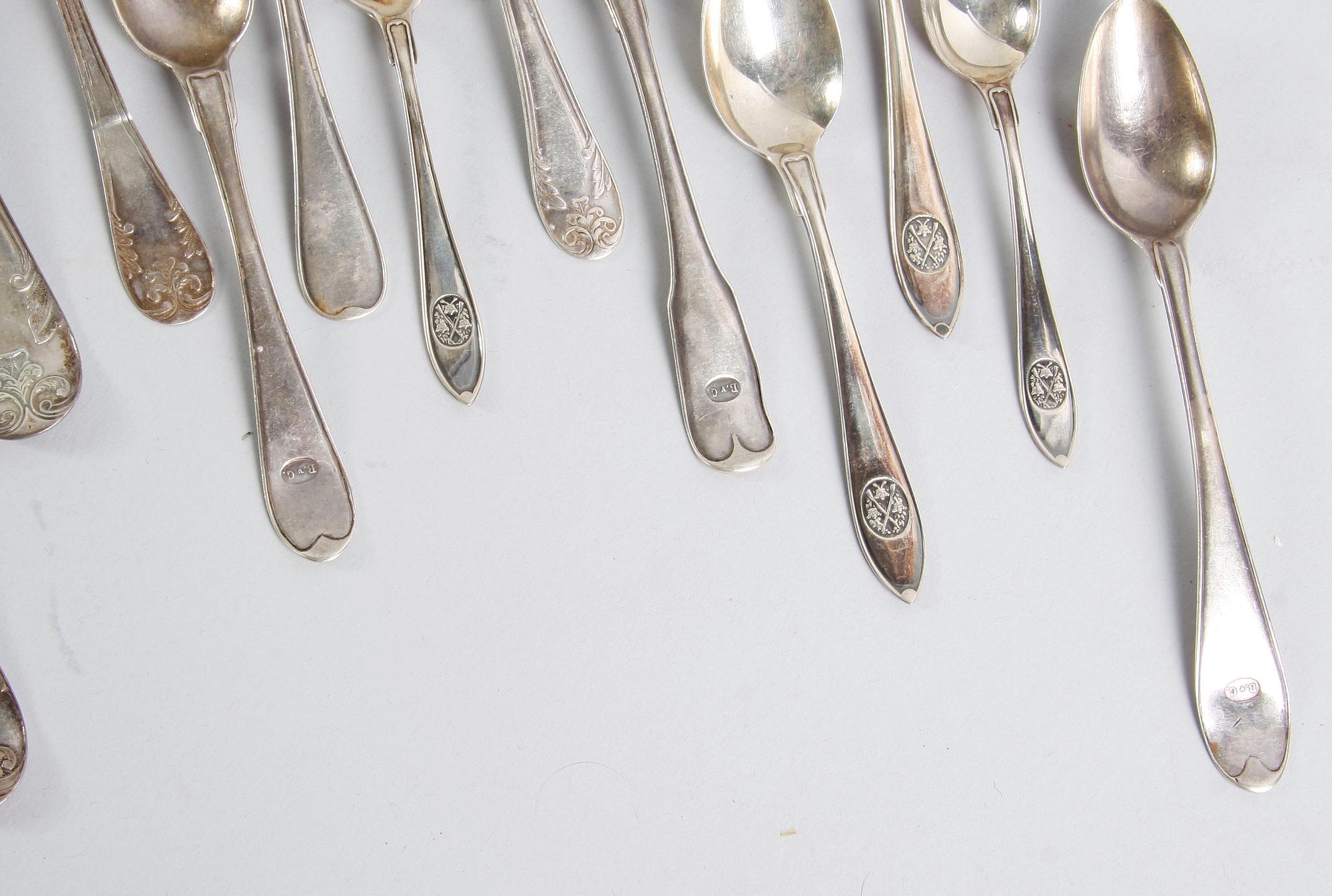 PARTI SILVER, 14 delar. Bla 1800-tal.
