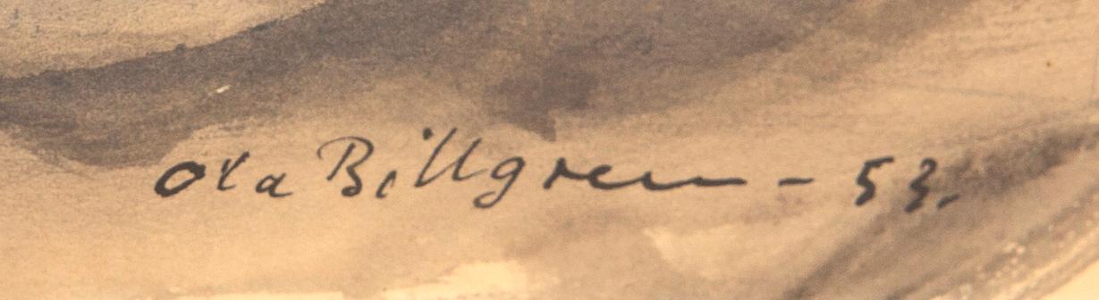 Ola Billgren, tuschteckning signerad och daterad -53.