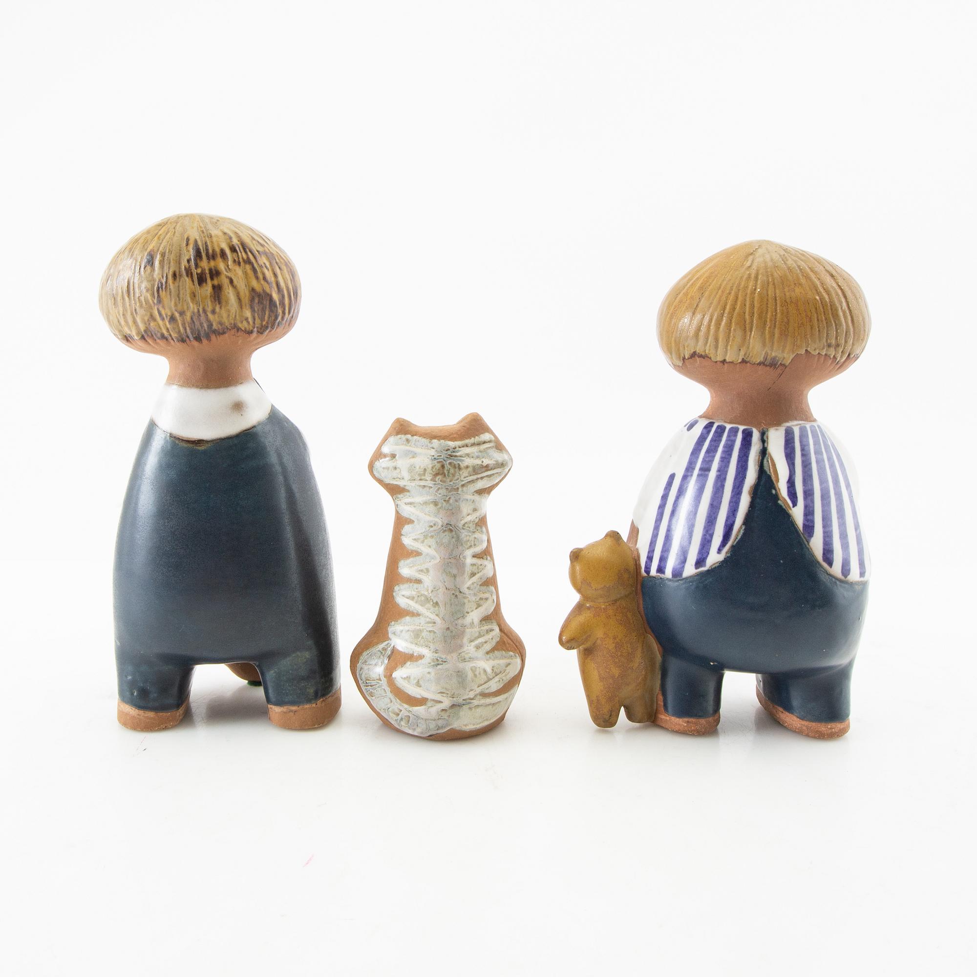 Lisa Larson, figuriner, 3 st, Gustavsberg.