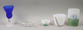 PARTI KONSTGLAS, 5 delar, Kosta Boda.