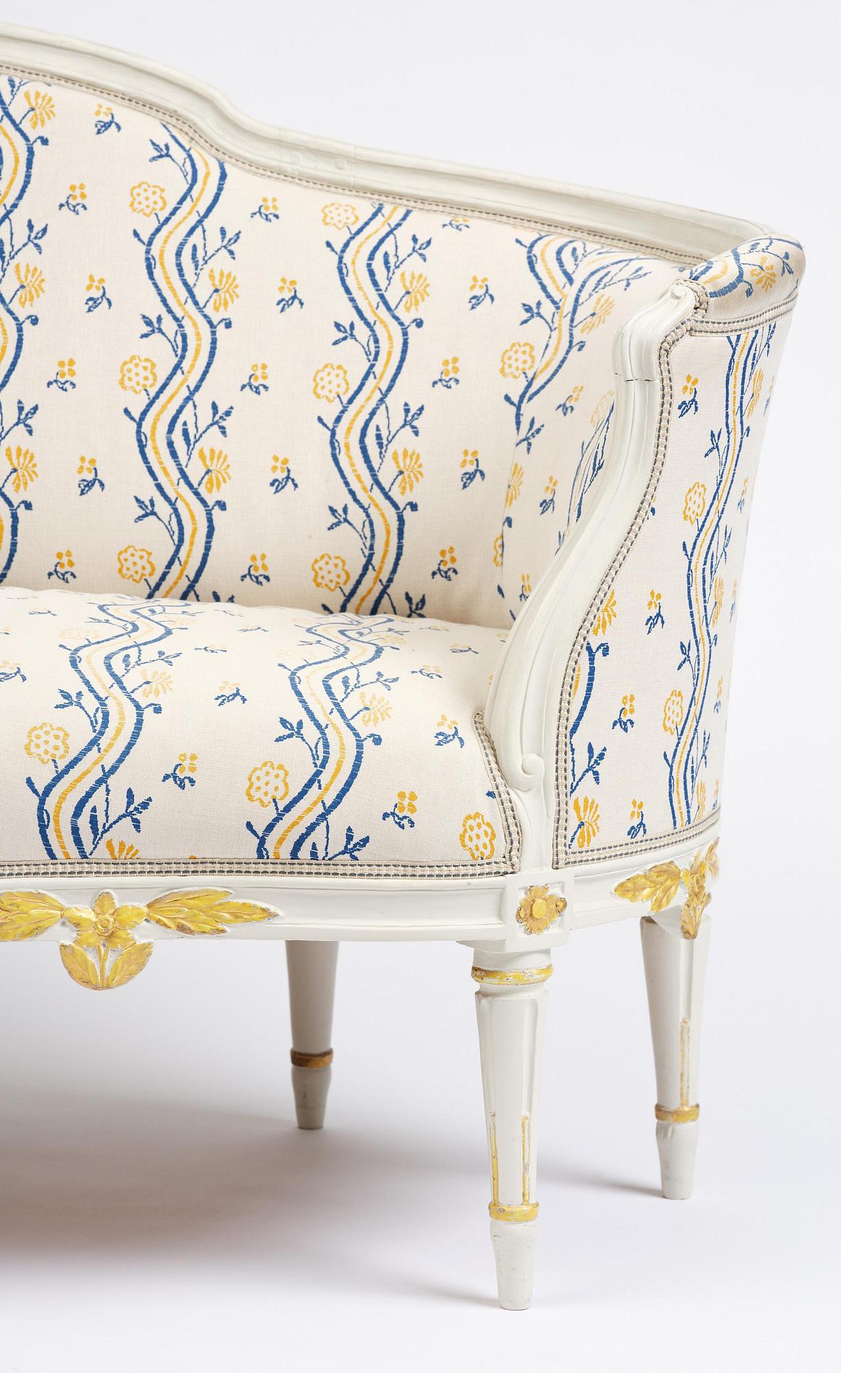 Soffa, Stockholmsarbete, sent 1700-tal, Gustaviansk.