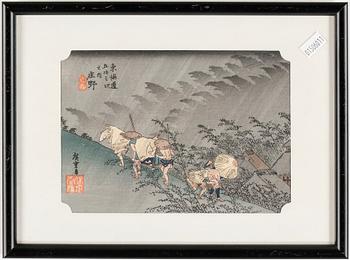 TRÄSNITT, 6 stycken, bla Utagawa Hiroshige, Japan, 18-1900-tal.