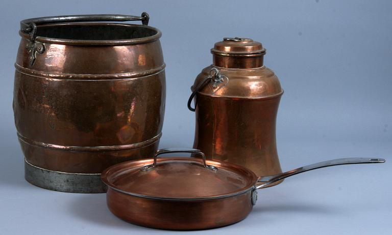 PARTI KOPPAR, 3 delar, 1800-tal resp 1900-tal.