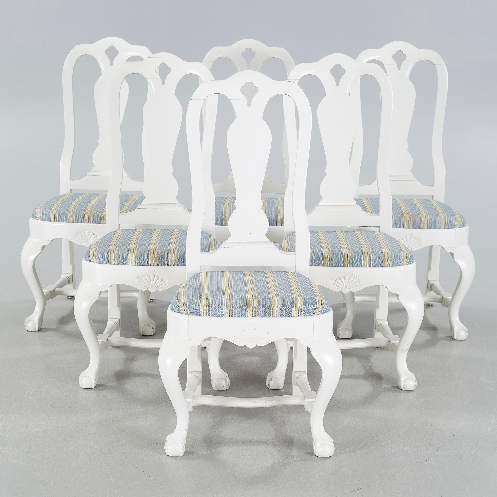 Six chairs by Carl Christensen, signed and dated 1919.