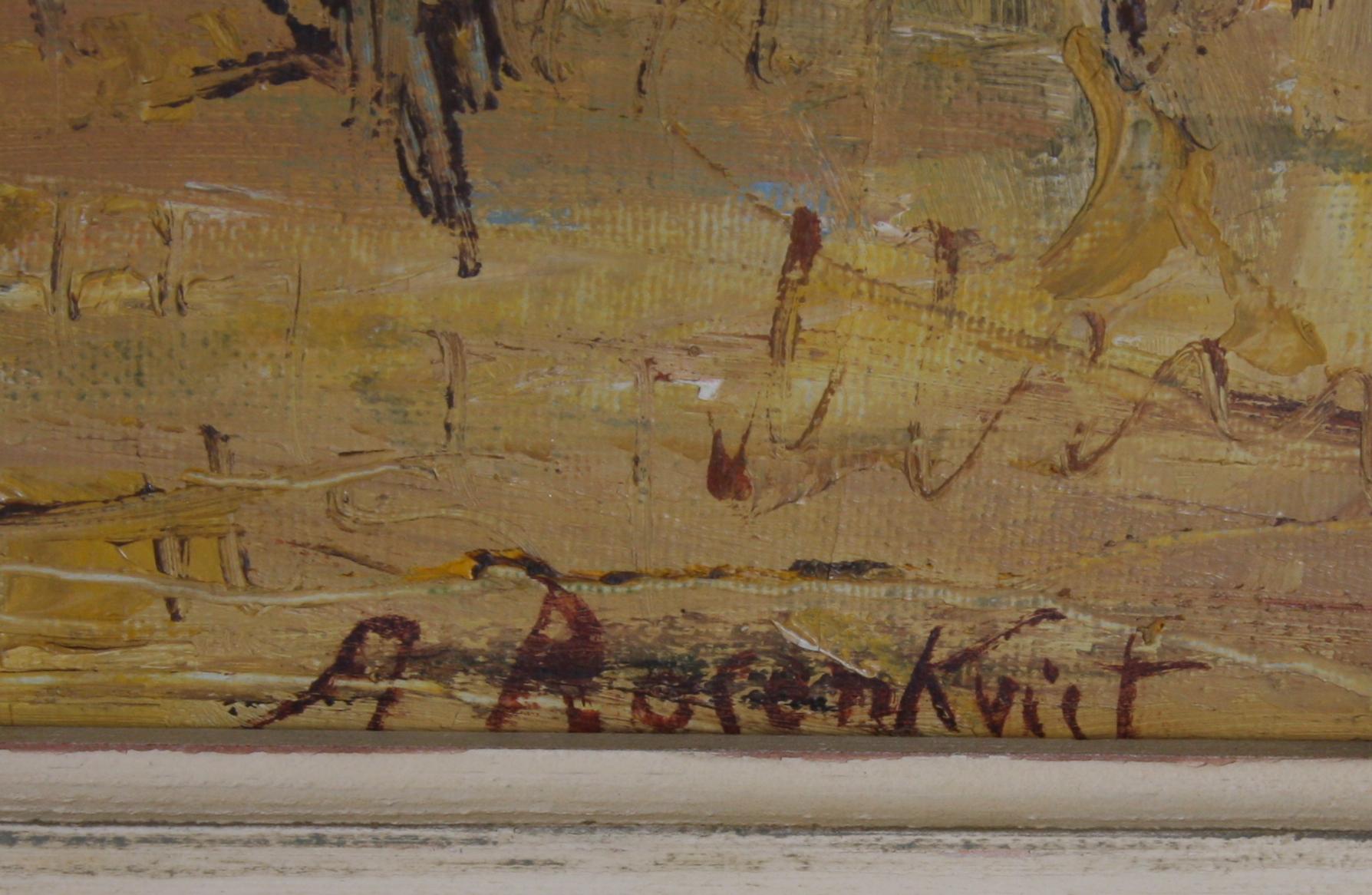 OKÄND KONSTNÄR. Olja på , sign Rosenkvist.