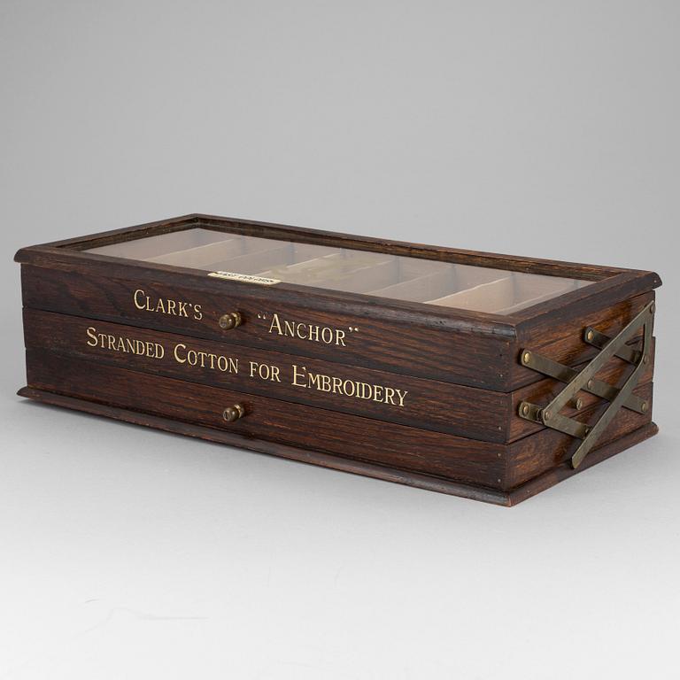 A sewing box, Clarks "Anchor" Soft Embroidery", early 1900s.