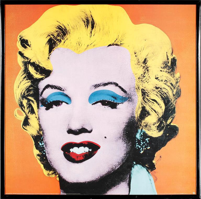 ANDY WARHOL, efter, screentryck / utställningsaffisch, "Marilyn Monroe". Utgiven av Andy Warhol Foundation, 1995.