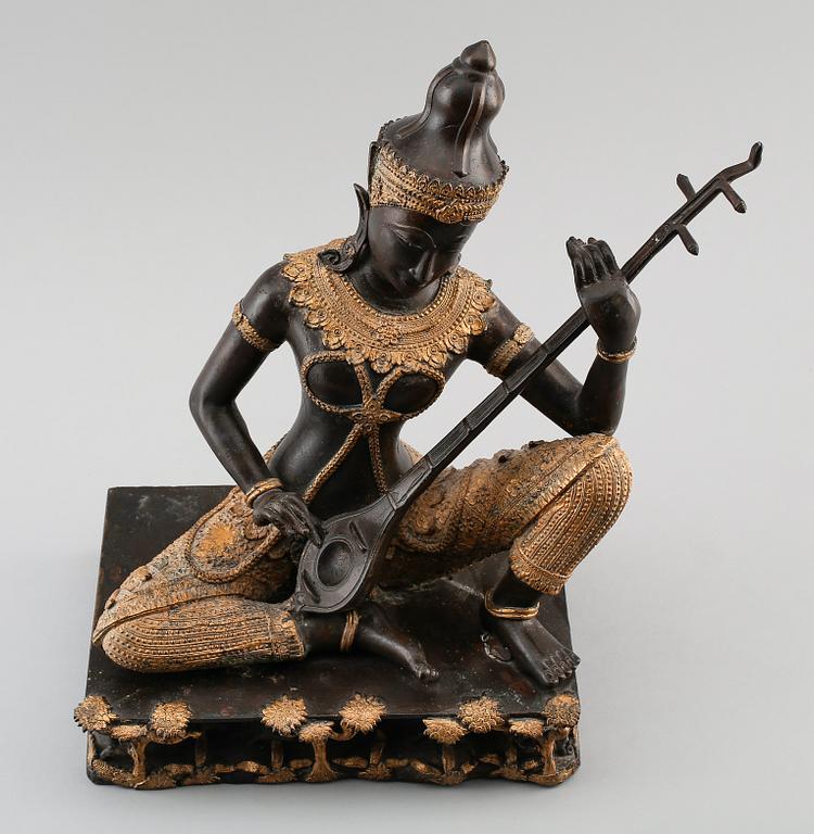 SKULPTUR, brons, möjligen Thailand, 1900-talets första hälft.