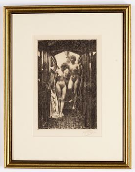 Anders Zorn, etching, 1914, signed in pencil.