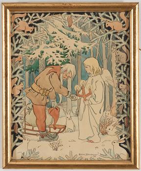 Elsa Beskow, Cover illustration for "Jultomten", 1898.