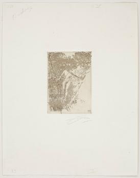 Anders Zorn · ANDERS ZORN, etsning, signerad med blyerts. Utförd 1911. Thorsten Laurins samlarstämpel.
