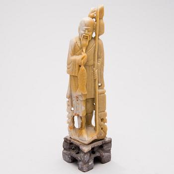 Five 20th Century Chinese soapstone figurines.