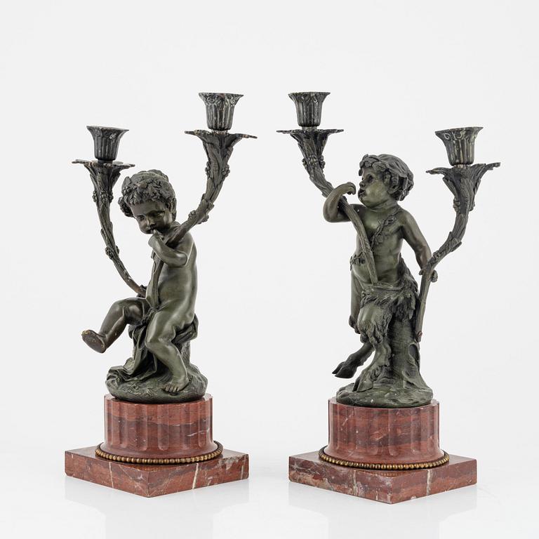 A pair of candelabras, end of the 20th Century.