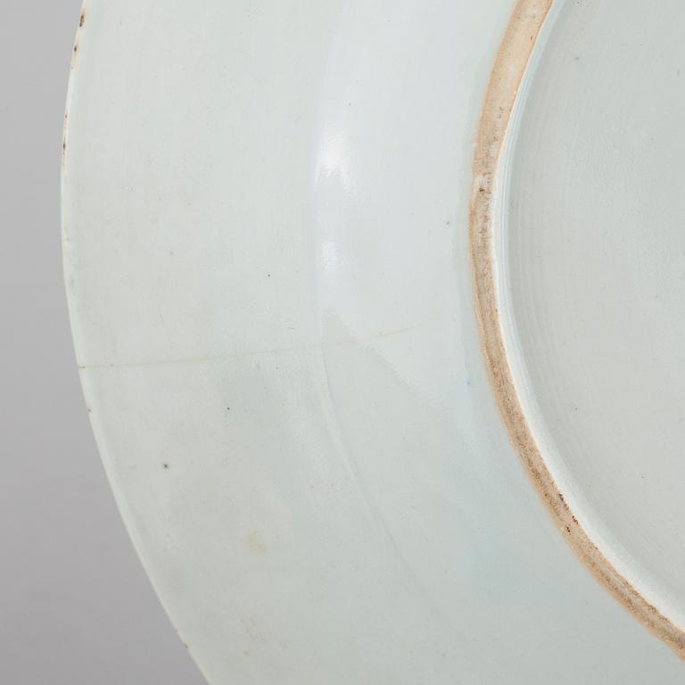 Three small plates and one plate in blue and white, Qing dynasty, 18th and 19th cenutry.