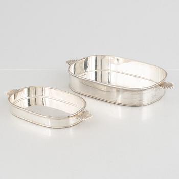 C.G. Råström, gratängformar, 2 st, nysilver, 1900-talets mitt.