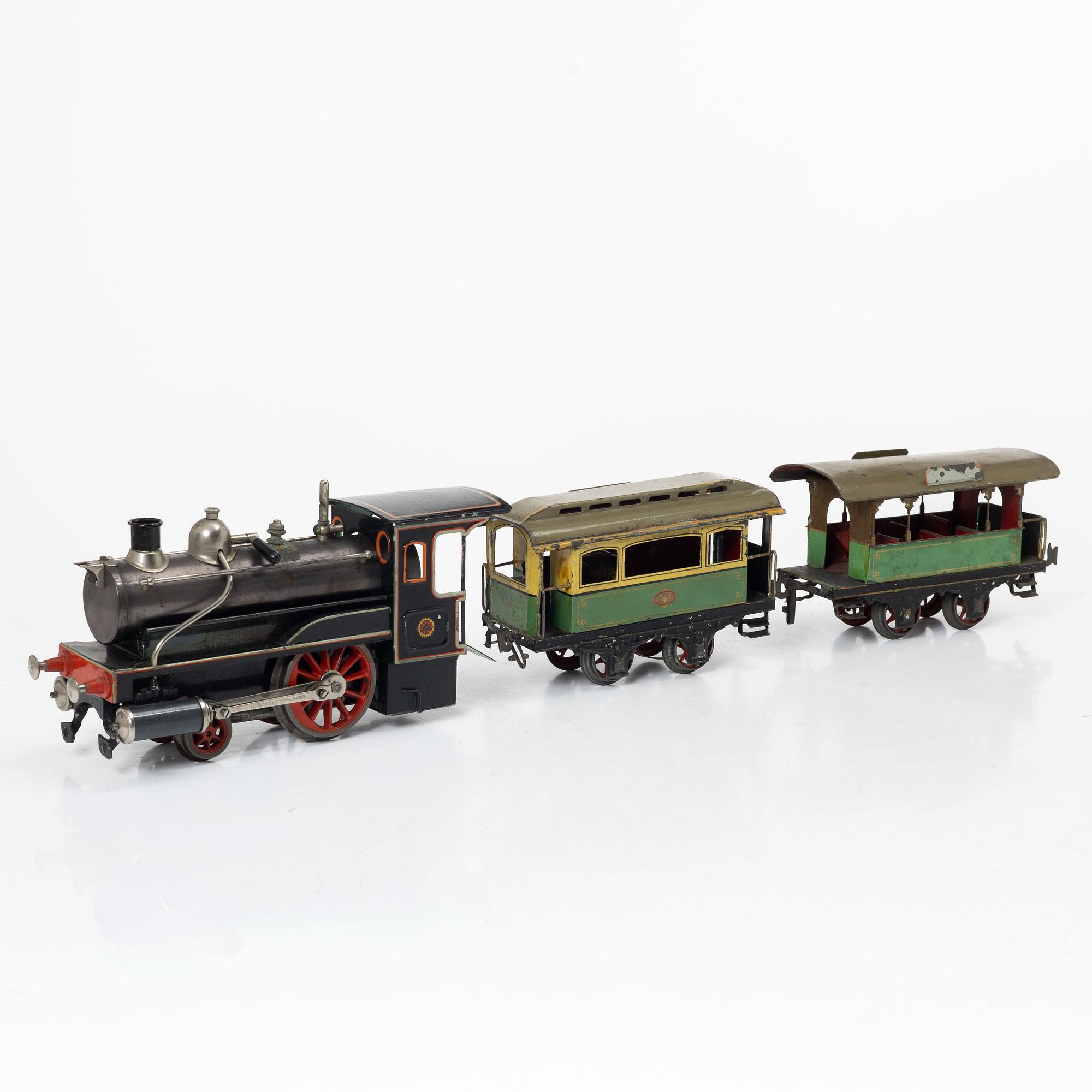 Carette, locomotive with two carriages, scale 1, Germany, before 1917.