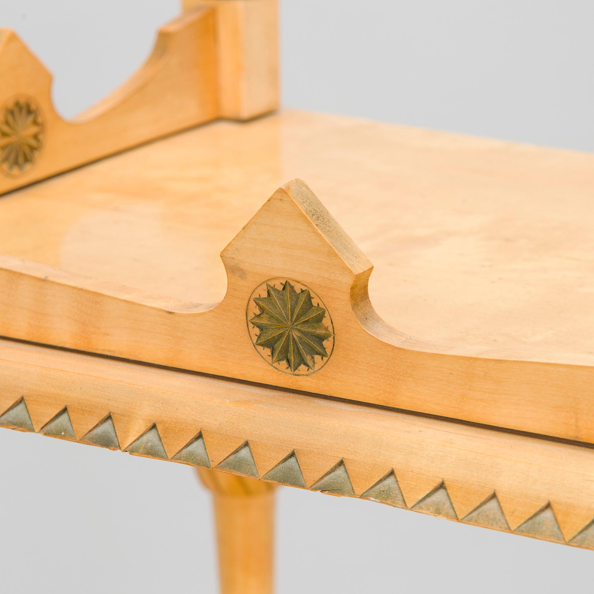 Yrjö Blomstedt, Sängynpäädyt, avohylly ja seinähylly 1898.