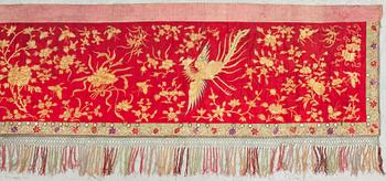 A Chinese silk embroidery, late Qing dynasty (1644–1912).