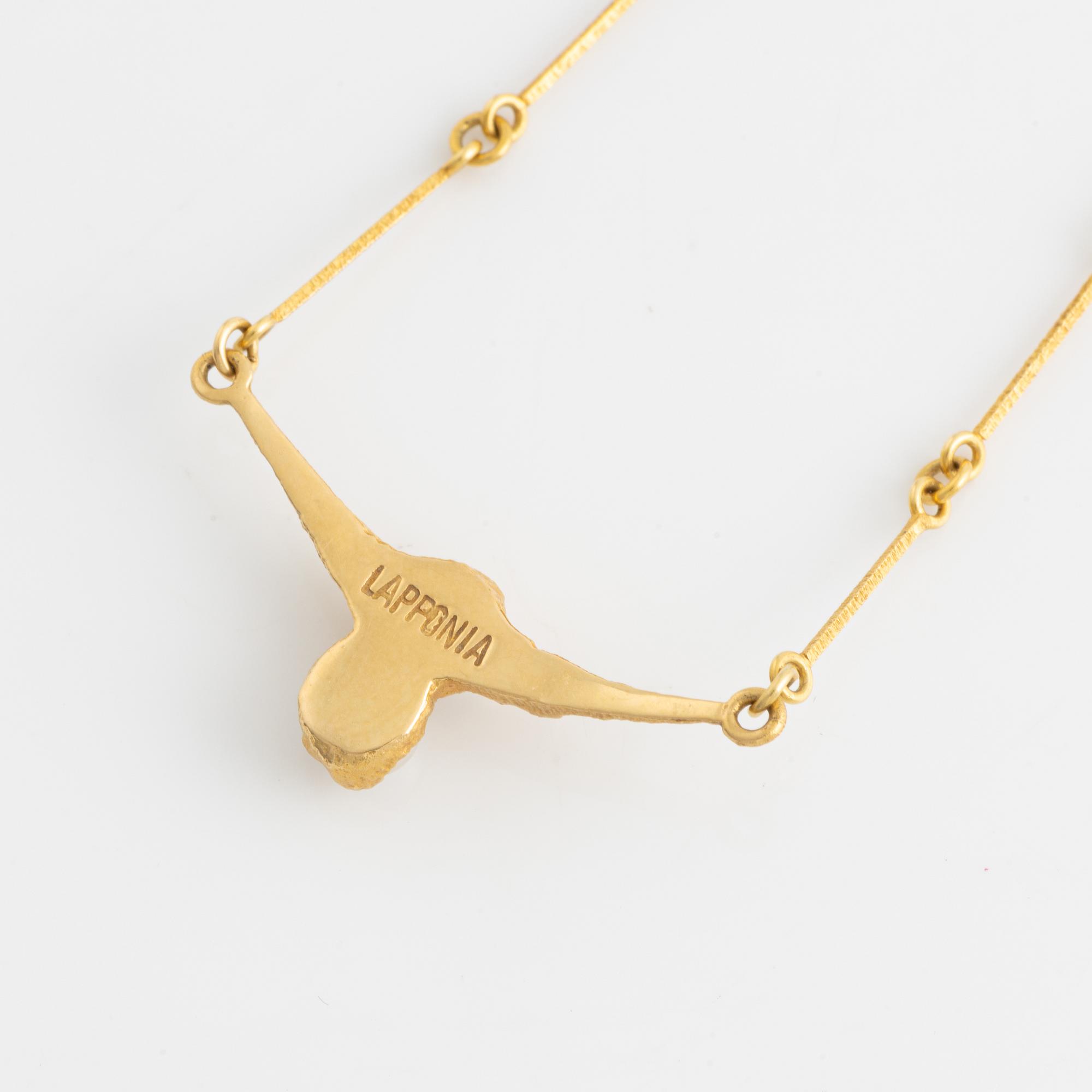 Björn Weckström, collier, "Cheek to cheek", 18K guld med en odlad pärla, Lapponia.