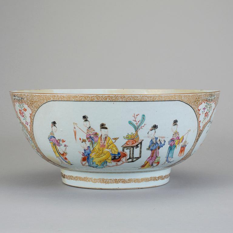 BÅLSKÅL, porslin, Qingdynastin, Qianlong (1736-95).