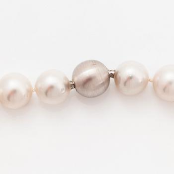 A cultured South Sea pearl necklace.