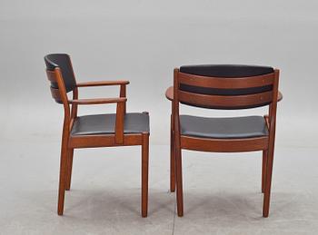 KARMSTOLAR, ett par, Poul Volther, FDB Möbler. Märkt.