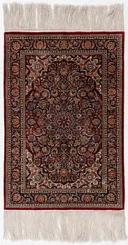 Carpet, silk, approx. 95 x 63 cm.
