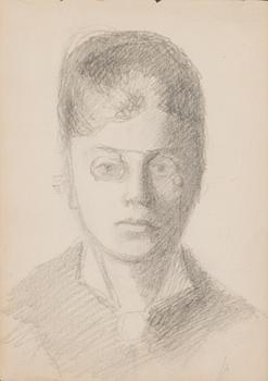 Helene Schjerfbeck, blyertsteckning, osignerad.
