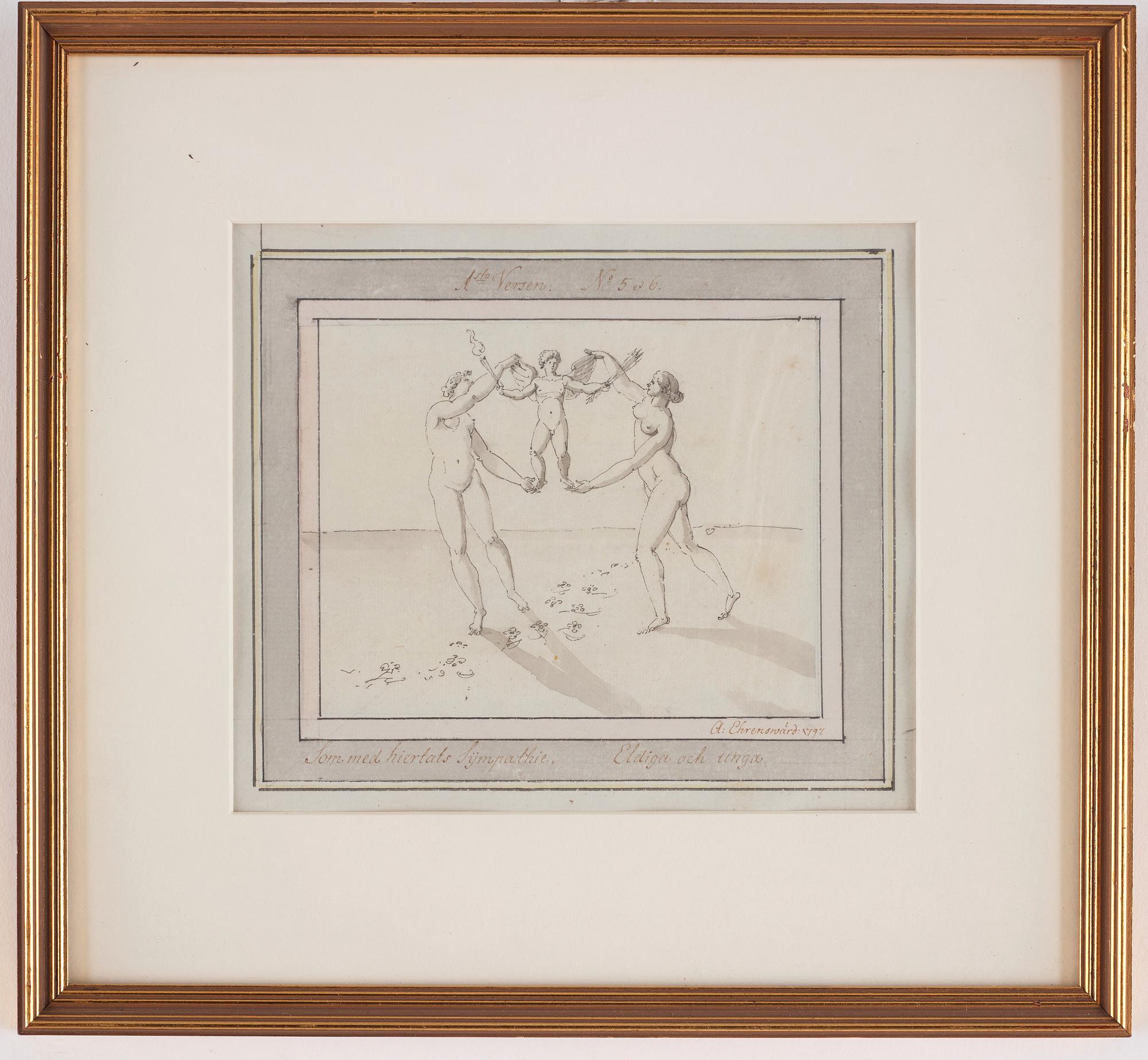 Carl August Ehrensvärd, "Goda gosse, glaset töm". Illustrations for drinking songs, 24.