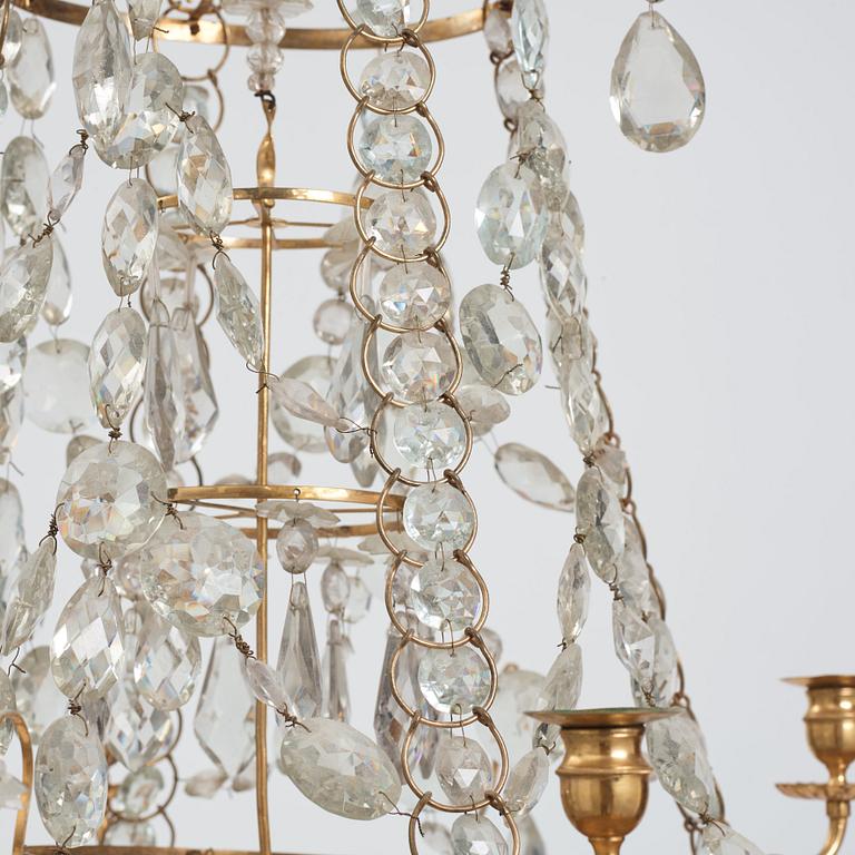 A Gustavian four-light chandelier, by O Westerberg (Stockholm circa 1769-1811), late 18th century.