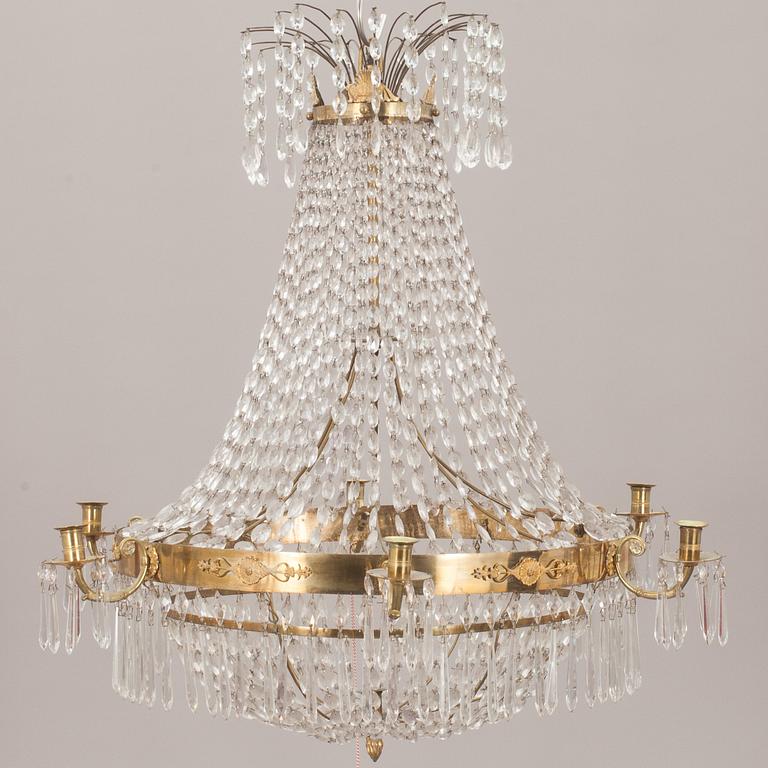 LJUSKRONA, empire, 1800-talets första hälft. Höjd 92 cm.