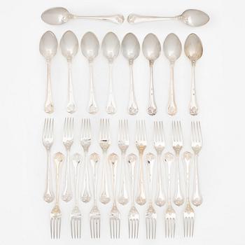 Cutlery, 17 pieces, silver, “Sachsisk”, Cohr, Denmark, Swedish import mark.