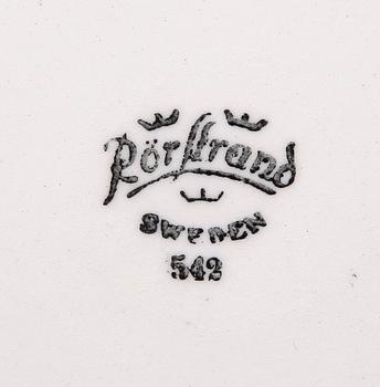 ASSIETTER SAMT MINIATYRFAT, 12 delar, bla "Blå Eld", Hertha Bengtsson. Rörstrand.