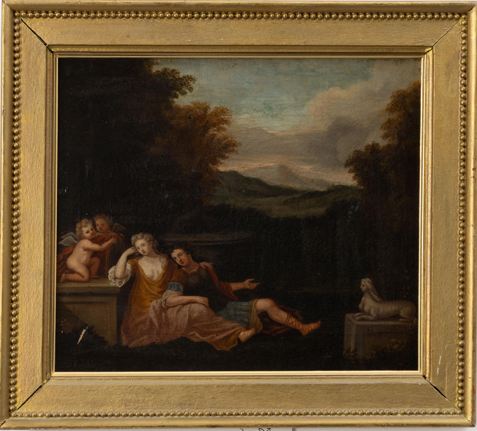 Unknown artist, 18th century, Pastoral Landscape with Reclining Figures.