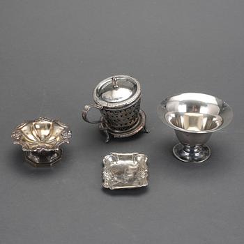 PARTI SILVER, 4 delar, bla, Adolf Zethelius, Stockholm, 1811, total vikt ca 266g.