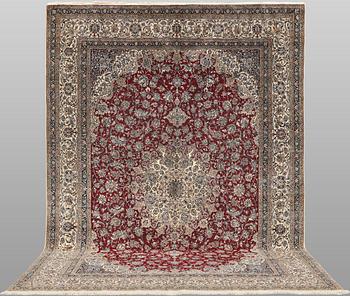 Rug, Nain, part silk, 372 x 260 cm.