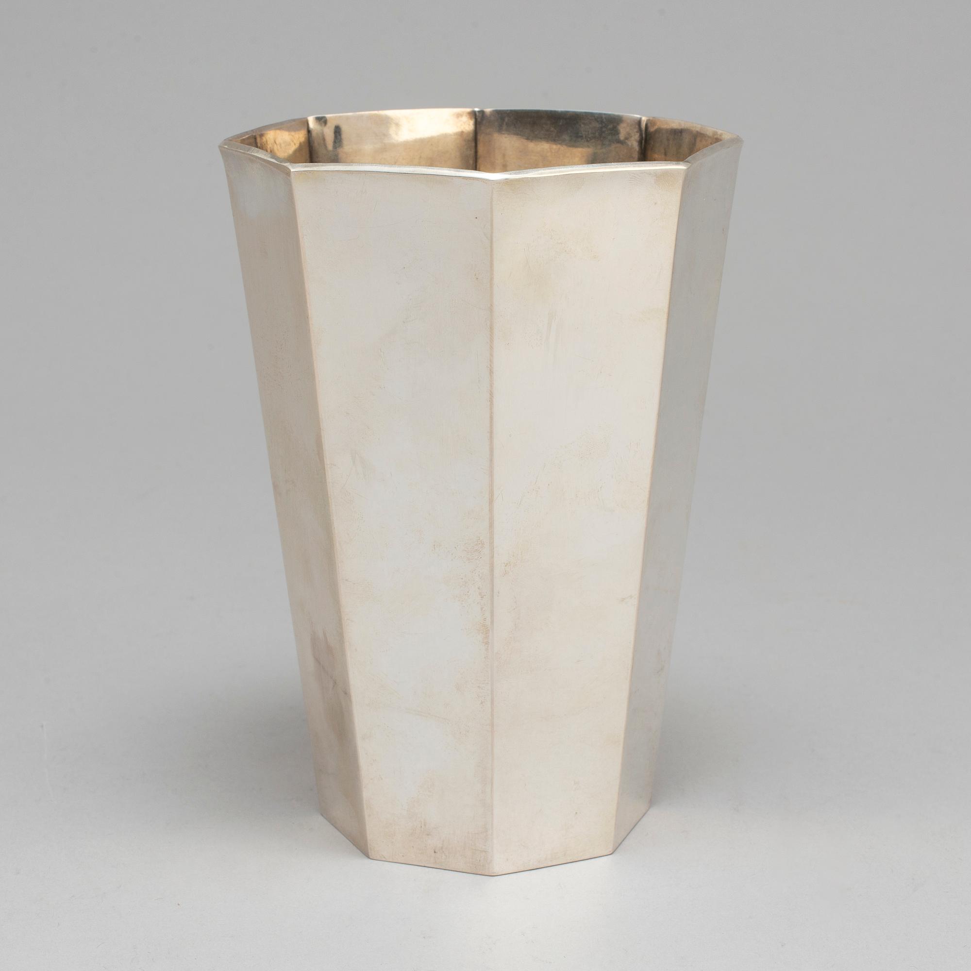 A silver vase by Vera Ferngren for CG Hallberg Stockholm 1961.