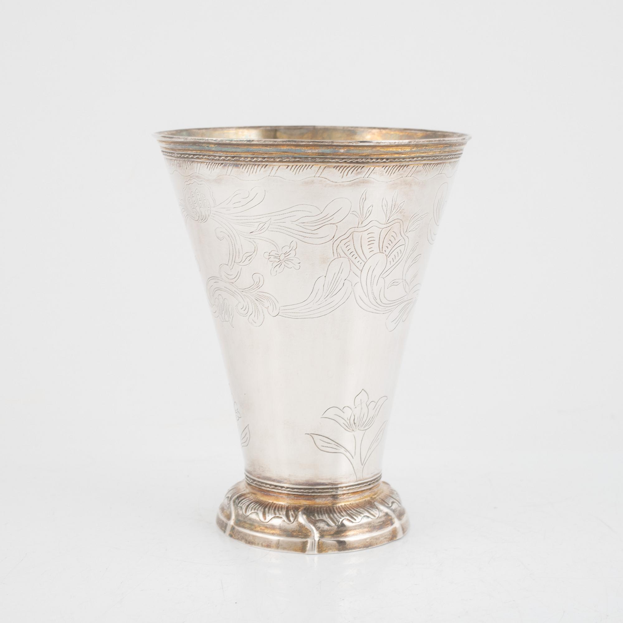 Carl Fahlberg, bägare, silver, Uppsala 1773.