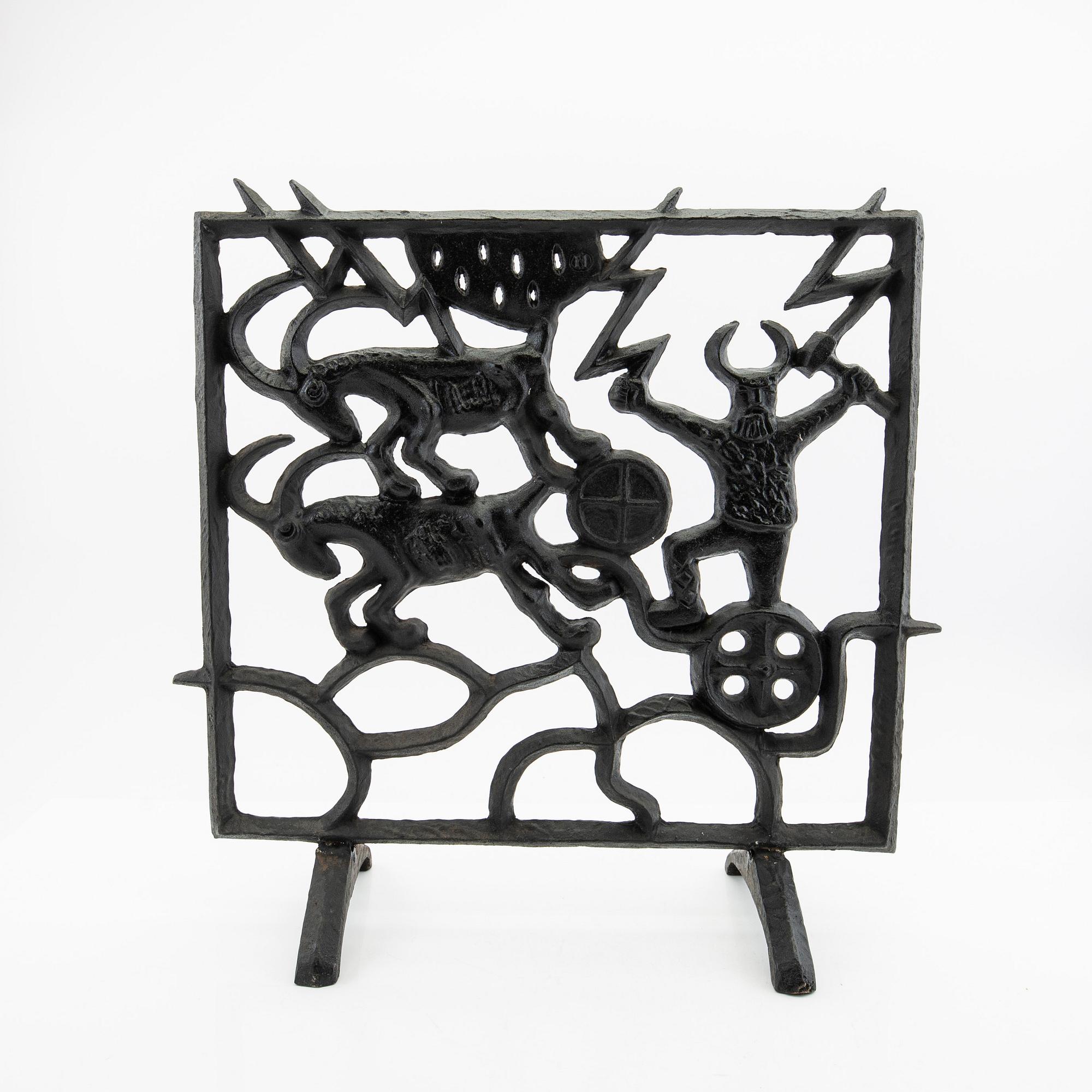 Olle Hermansson, gnistskydd, gjutjärn, Husqvarna, 1960-tal.