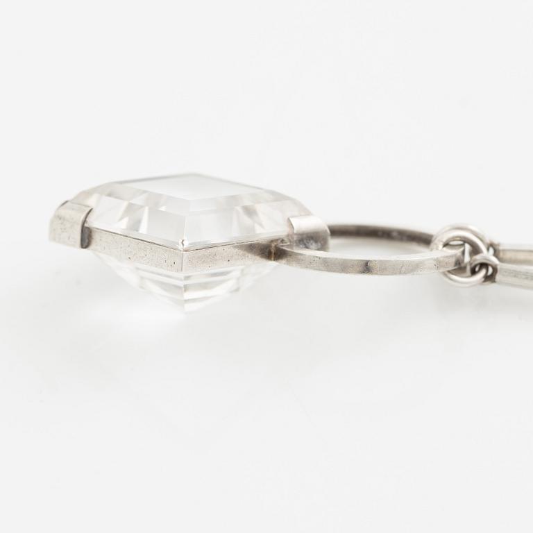 Wiwen Nilsson, a necklace, sterling silver with step-cut rock crystal, Lund 1974.