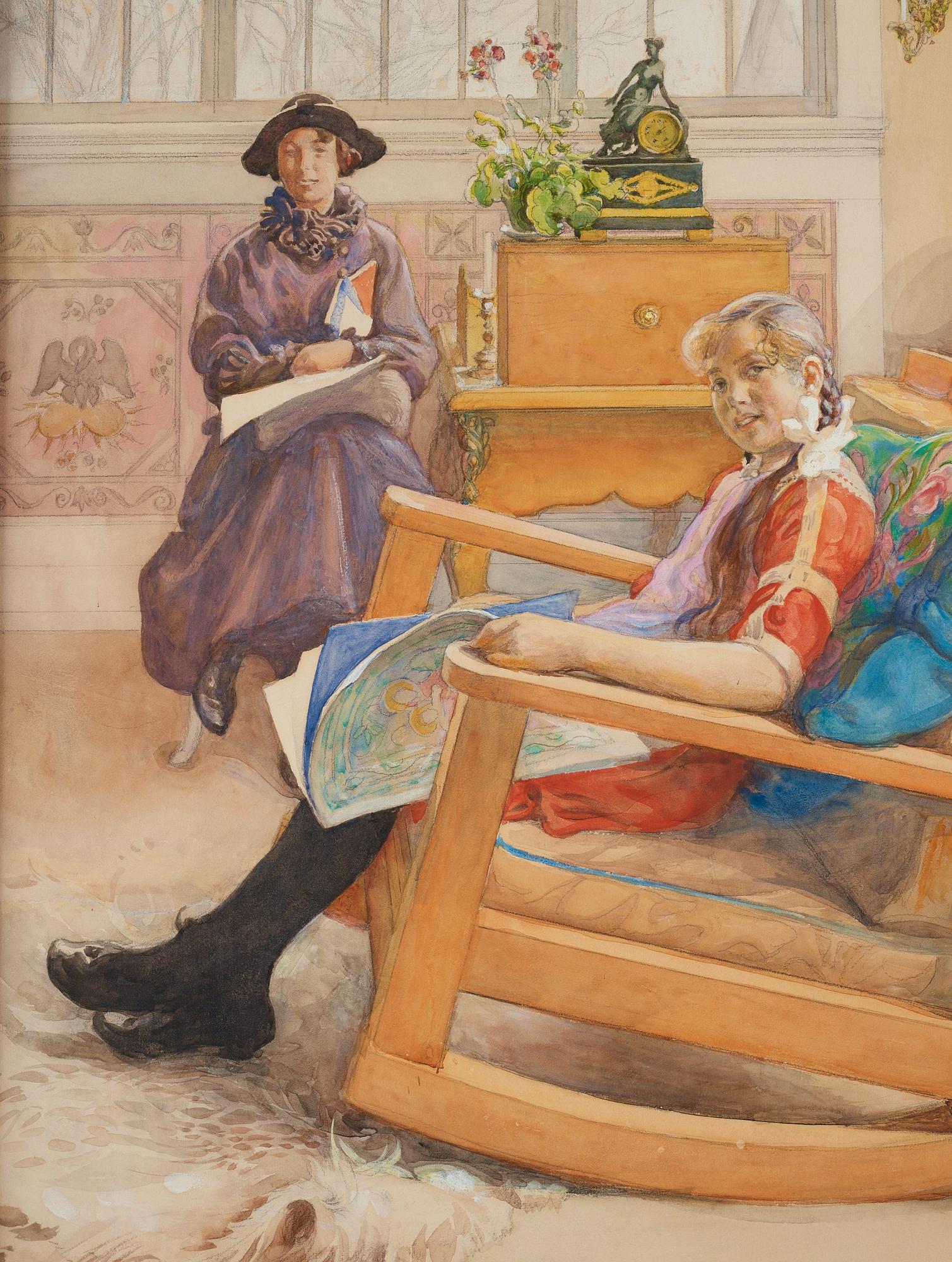 Carl Larsson, "Hattprovningen".