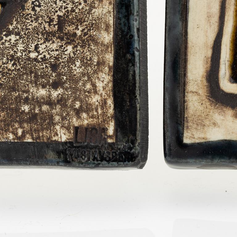 Lisa Larson, four stoneware wall plaques, Gustavsberg.