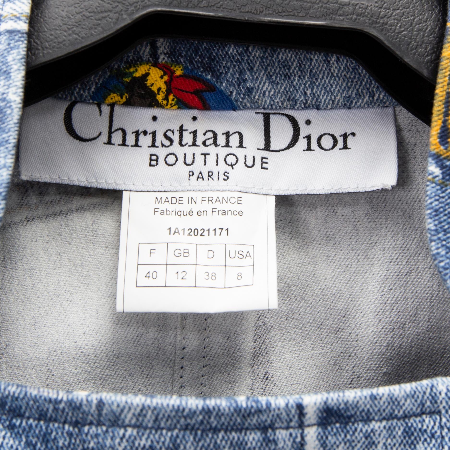 CHRISTIAN DIOR, a printed cotton jacket and t-shirt, French size 40.