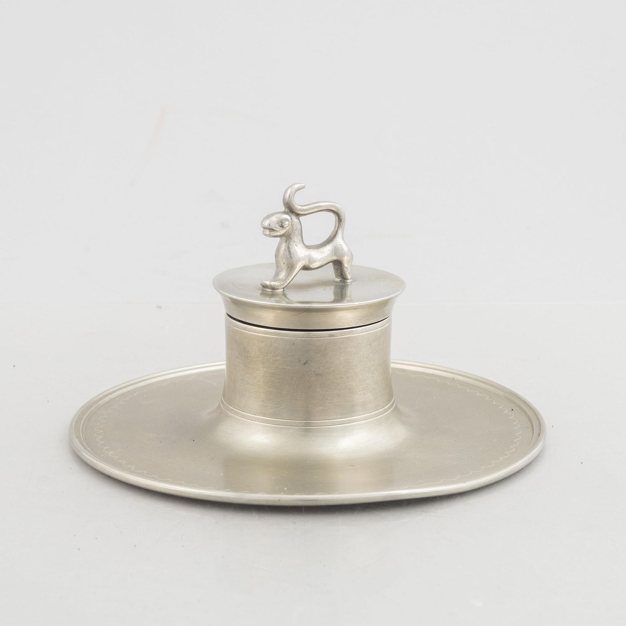 Nils Fougstedt, a pewter inkwell, model A259,  Firma Svenskt Tenn, Stockholm 1928.