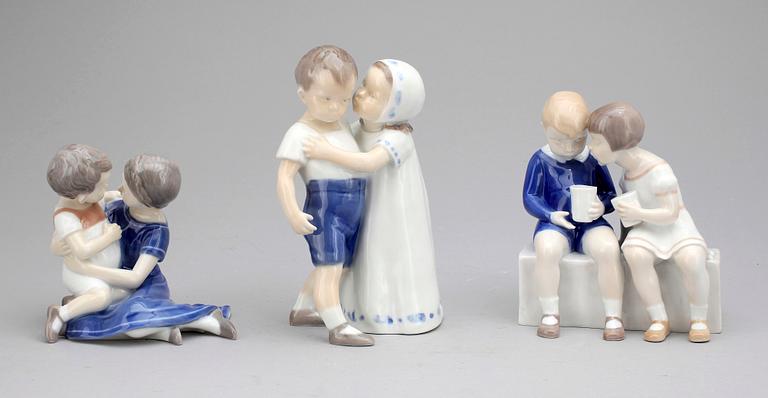 FIGURINER, 3 st, Bing & Gröndal, Danmark 1900-talets andra hälft.