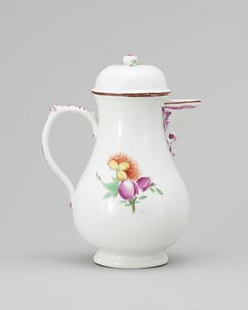 A Coffee pot with cover, 18th Century, presumably Meissen.