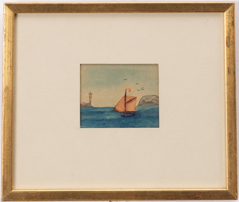 Ivar Arosenius, Sailing boat and lighthouse.